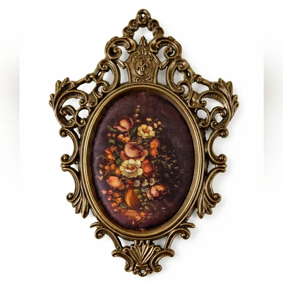 Vintage Made in Italy Rococo Gold Ornate Wall Plaques Set of 5 - Picture 5 of 16